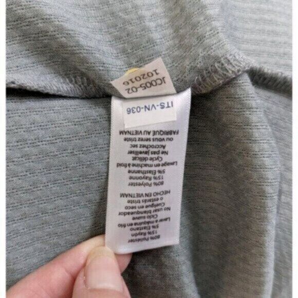 LuLaRoe Julia Dress Large NWT $45 Gray Olive Green Raglan Sleeves Stretch - Picture 13 of 13